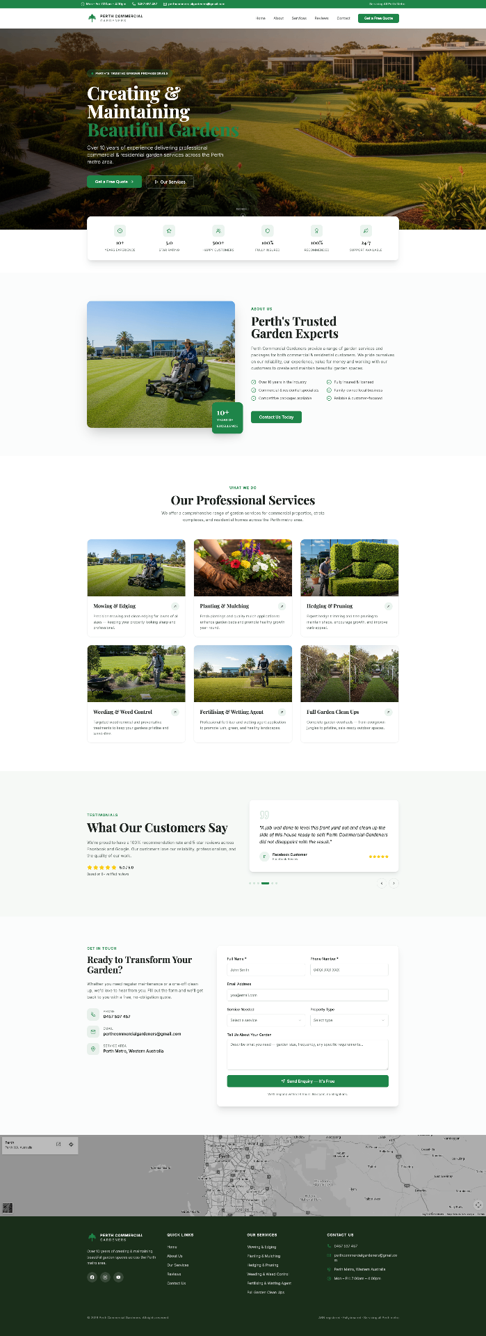 Perth Commercial Gardeners website by Core Creative